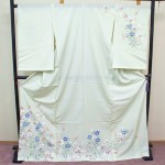 新品 正絹 夏 絽 訪問着 杜若 桔梗 流水 レモンイエロー 未仕立品 2340 新品 正絹 夏 絽 訪問着 杜若 桔梗 流水 レモンイエロー 未仕立