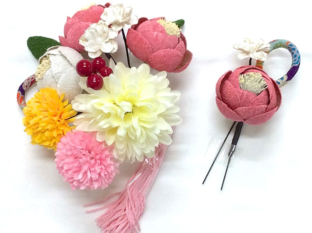 花ごころ】髪飾り2個セット 振袖 成人式 椿 ピンク系 59992-1 | きもの