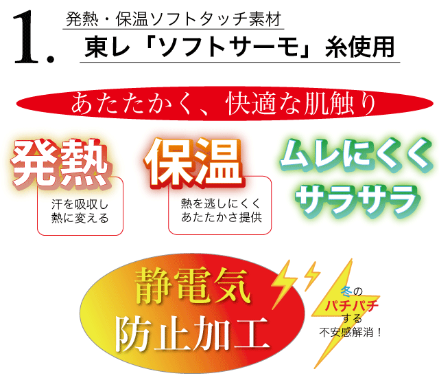 発熱・保温・ムレにくくサラサラ