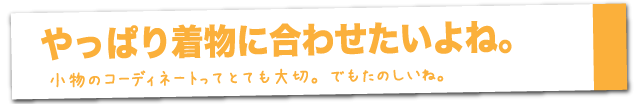 やっぱり着物に合わせた小物がいいね