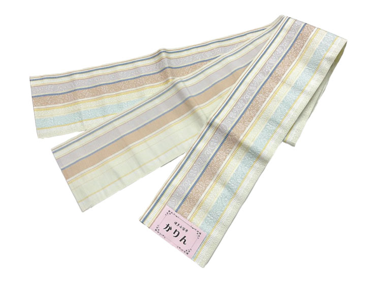 博多織 半幅帯 小袋帯 日本製 クリーム 201214-2 | きもの館【久五郎】