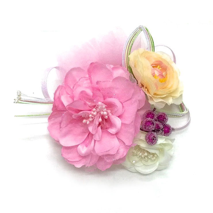 髪飾りViVi ～牡丹と薔薇・綺麗めキュート～ 成人式 結婚式 花魁 かんざし