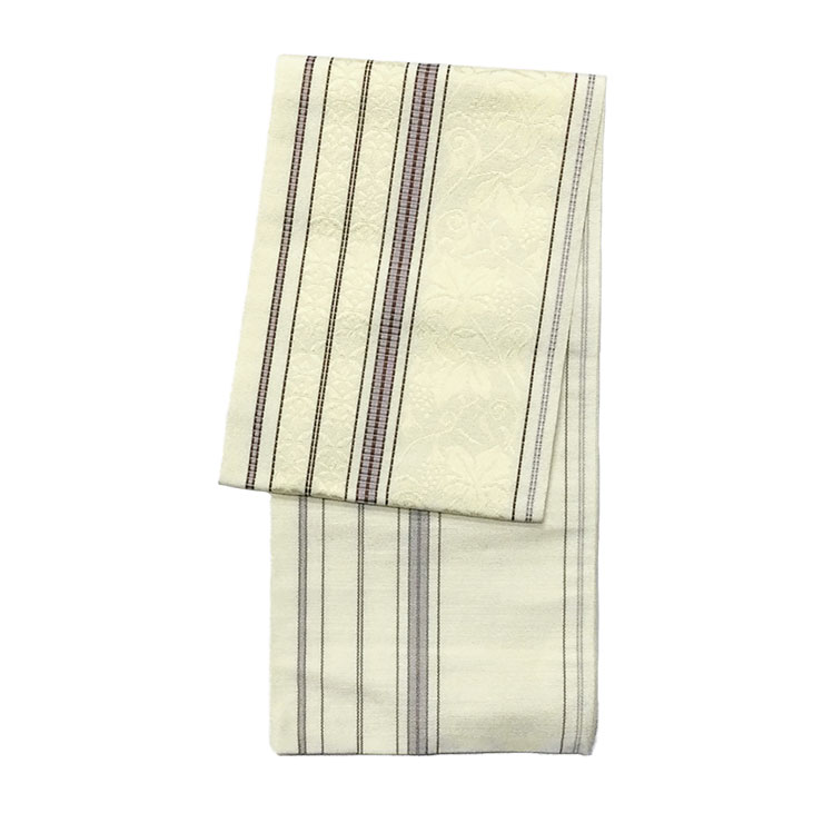 博多織 半幅帯 小袋帯 絹 日本製 アイボリー | きもの館【久五郎】