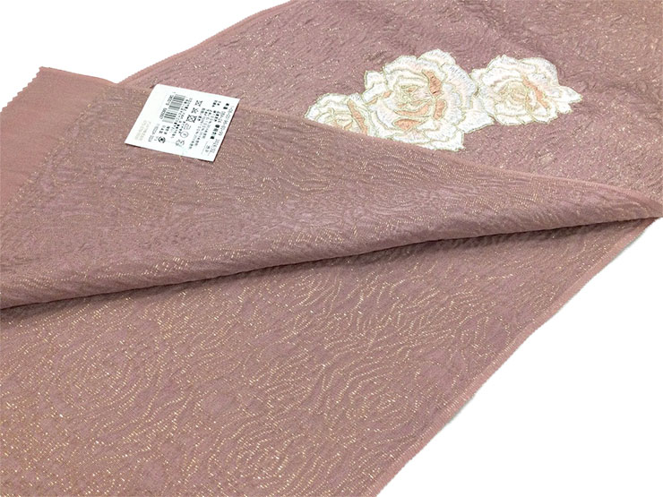 特価商品 正絹 袋帯 振袖 新品未使用品 樺恋 西陣織 薔薇 モール織